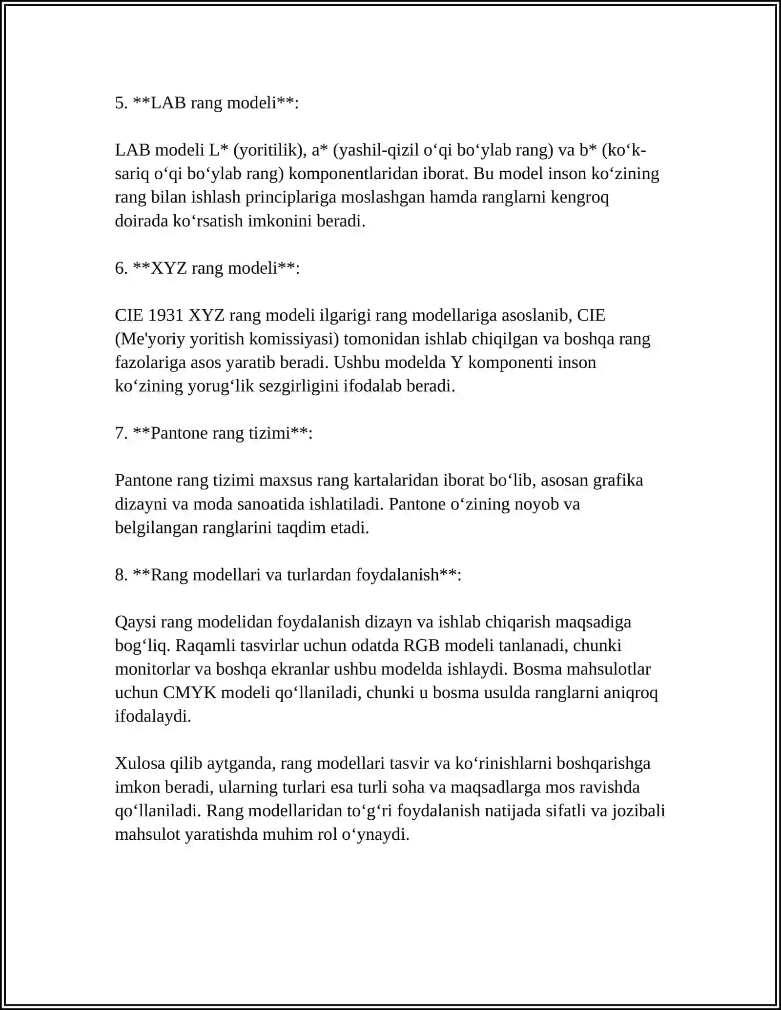 KOMPYUTER GRAFIKASIDA RANGLI TASVIRLASH USULLARI 4