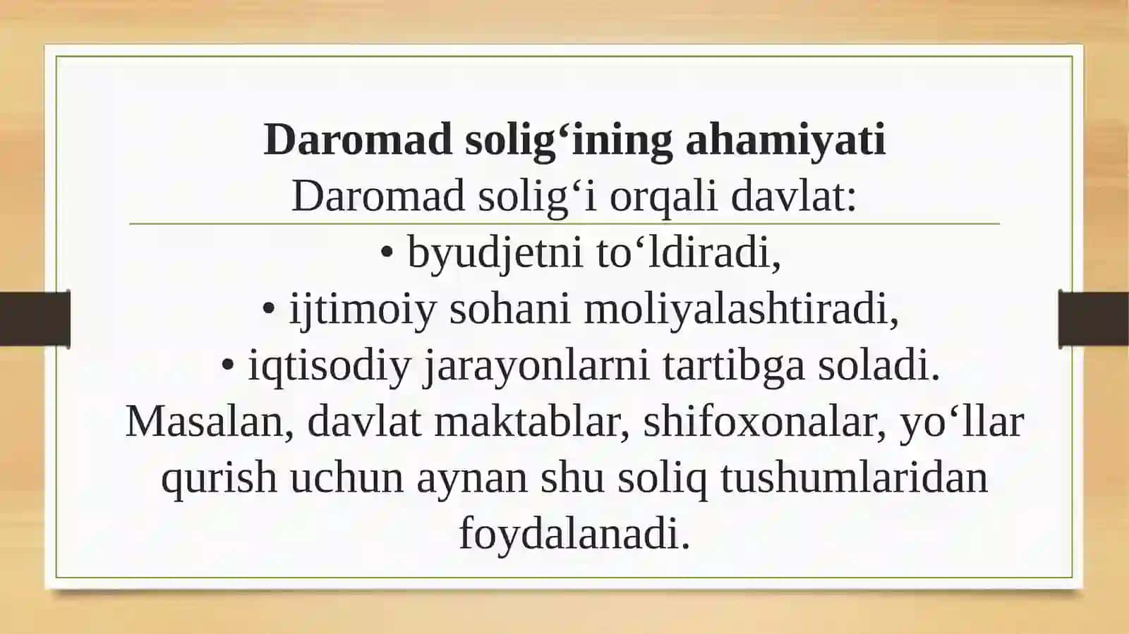 Jismoniy shaxslarning daromadlariga soliq solish tartiblari 4