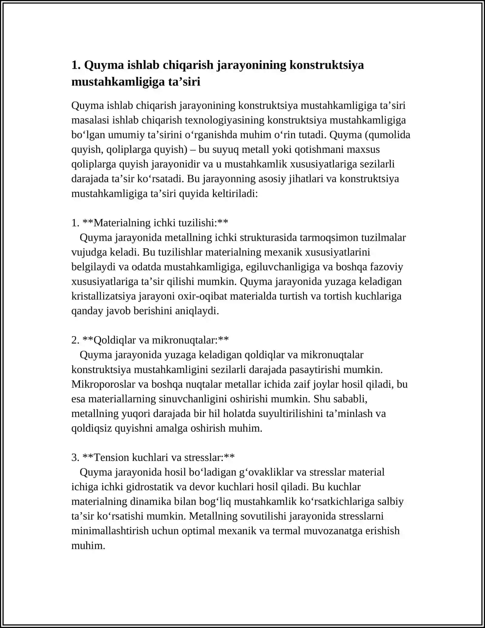 ISHLAB CHIQARISH TEXNOLOGIYASINING KONSTRUKSIYA MUSTAHKAMLIGIGA TA’SIRI 4