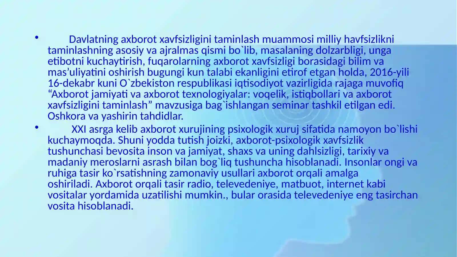 Axborotni saqlash, ishlov berish va himoyalashning zamonaviy texnologiyalari 4