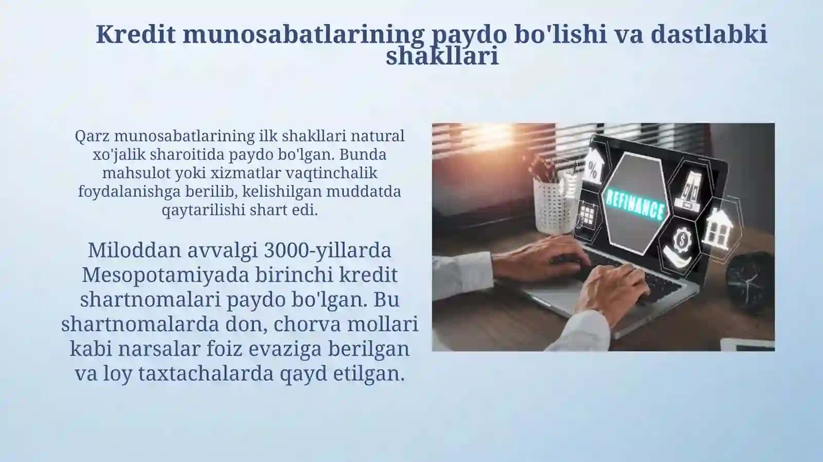 Kredit munosabatlari rivojlanishining asosiy bosqichlari 4