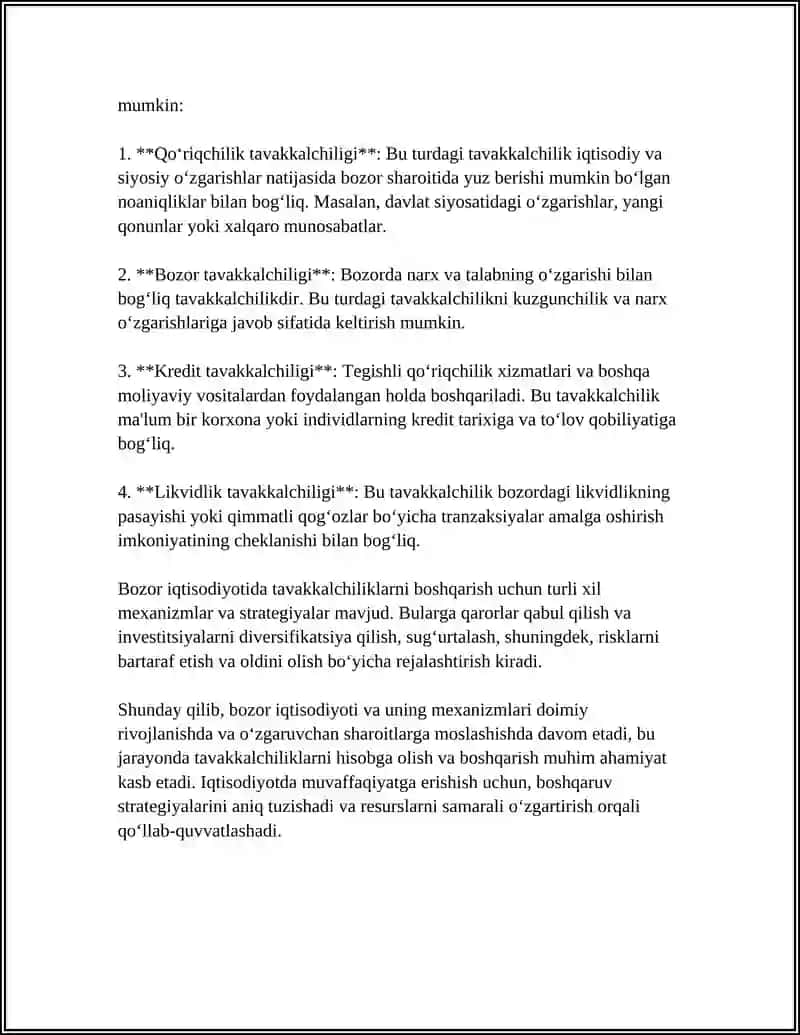 Bozor va Tavakkalchilik 4