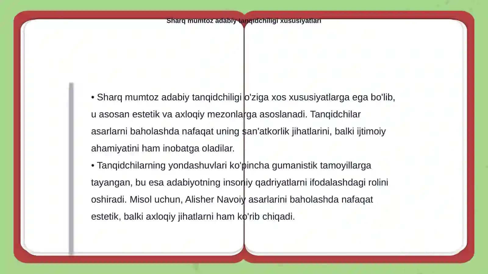 Sharq mumtoz adabiy tanqidchiligining rivojlanish tamoyillari va oʻziga xosligi 4