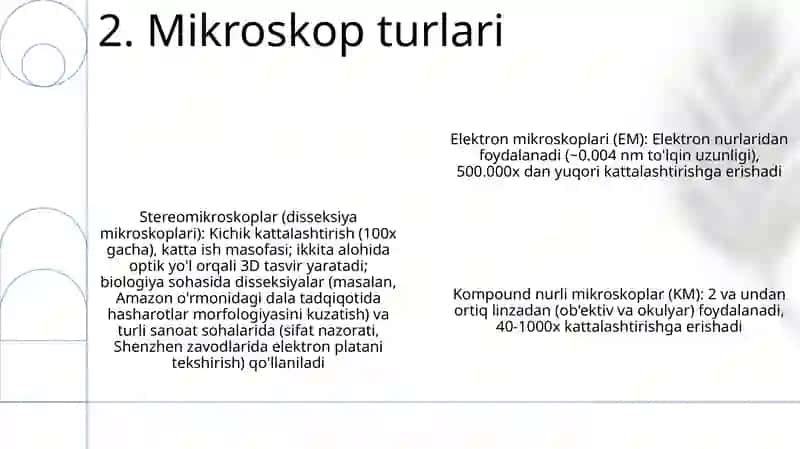 Mikroskop tuzulishi va uning kattalashtirishi 4