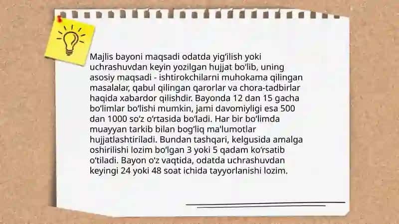 Majlis bayoni va majlis bayonidan koʻchirma 4
