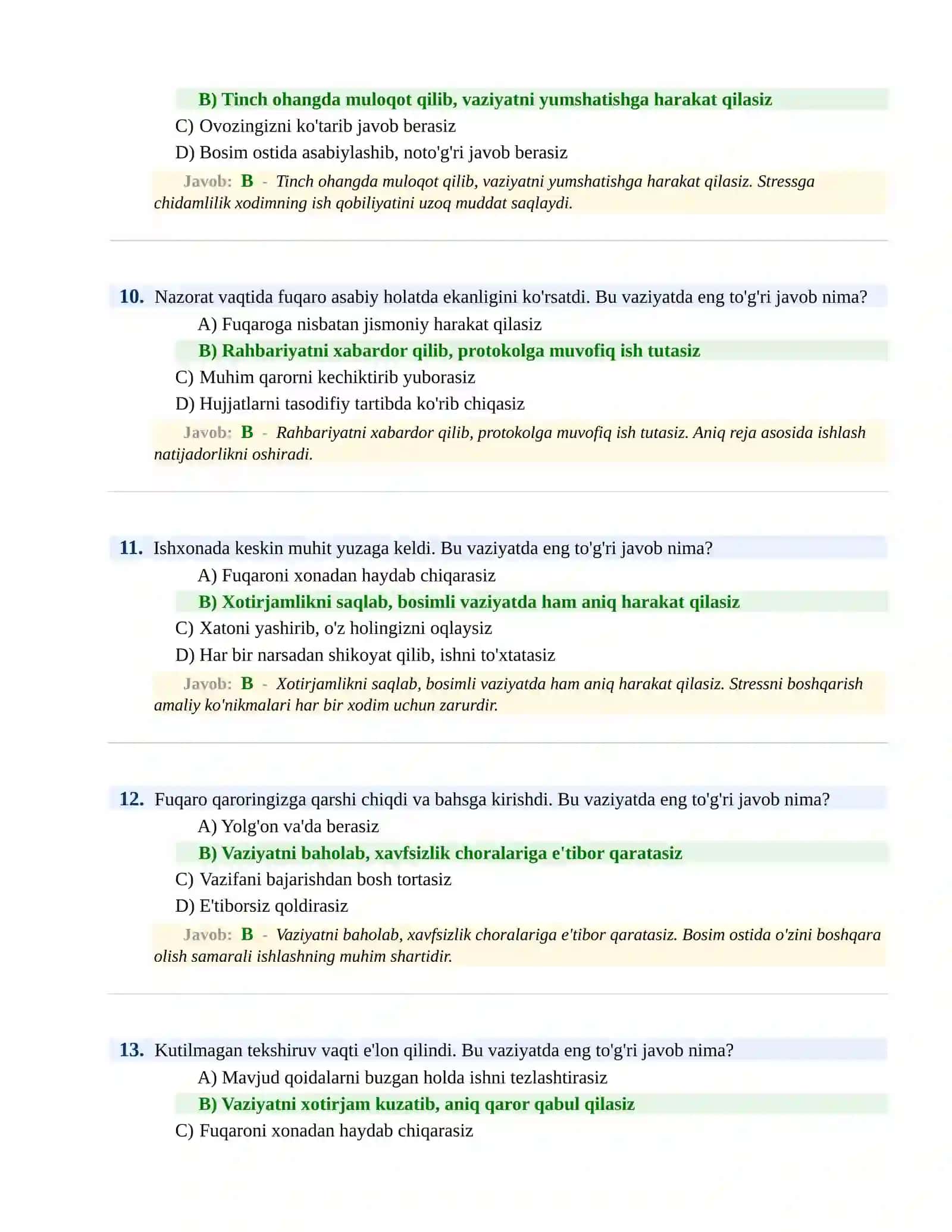 BOJXONA XIZMATIGA ISHGA KIRISH PSIXOLOGIK SINOV Testlari 4