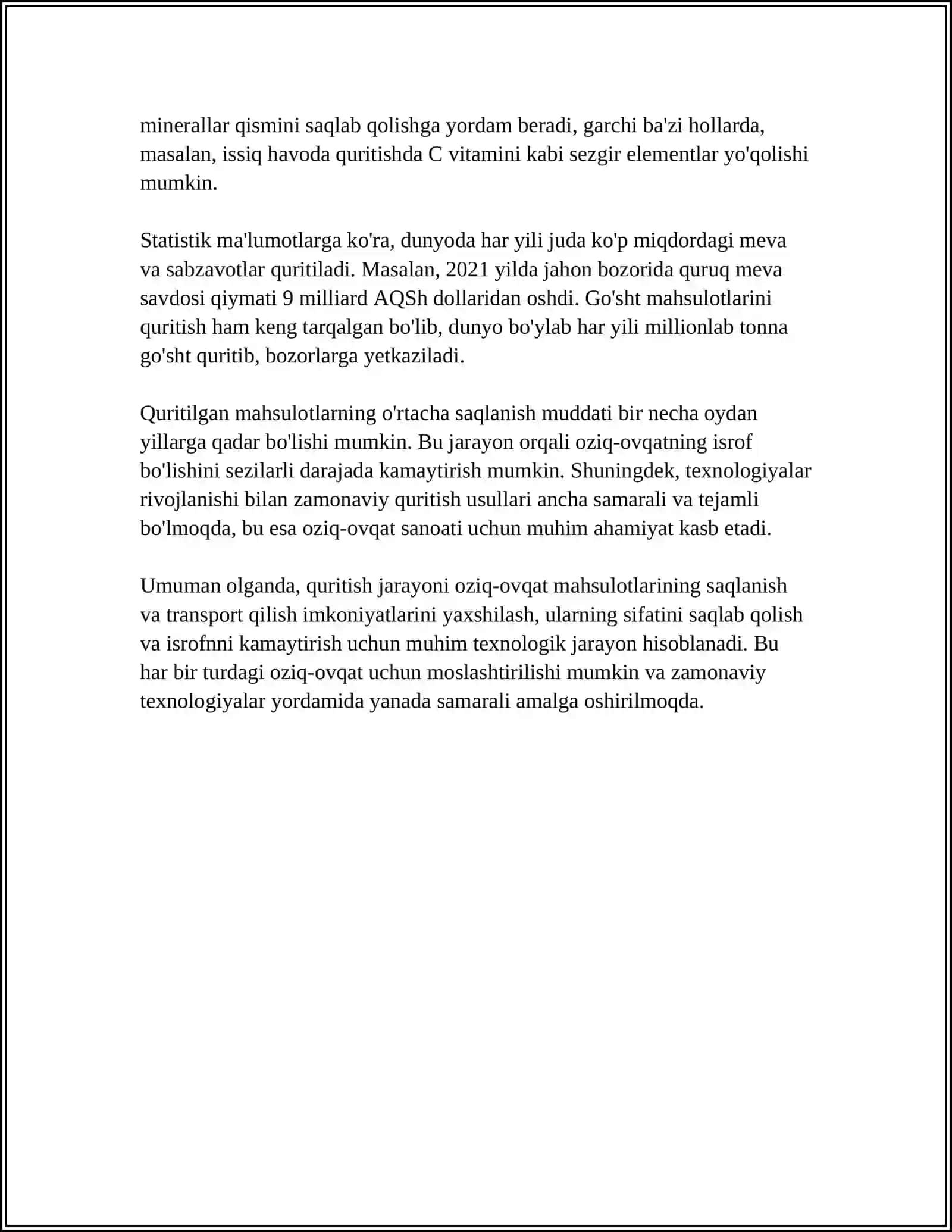 MATERIALLARNI QURITISH TEZLIGINI ANIQLASH VA QURITISH TEZLIGINING EGRI CHIZIGʻINI QURISH 4