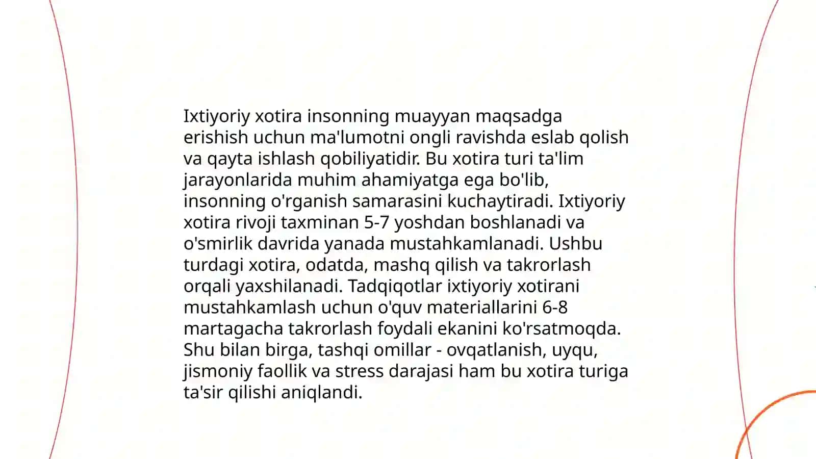 Diqqatning barqarorligi va ixtiyoriy xotiraning bog‘liqligi 4