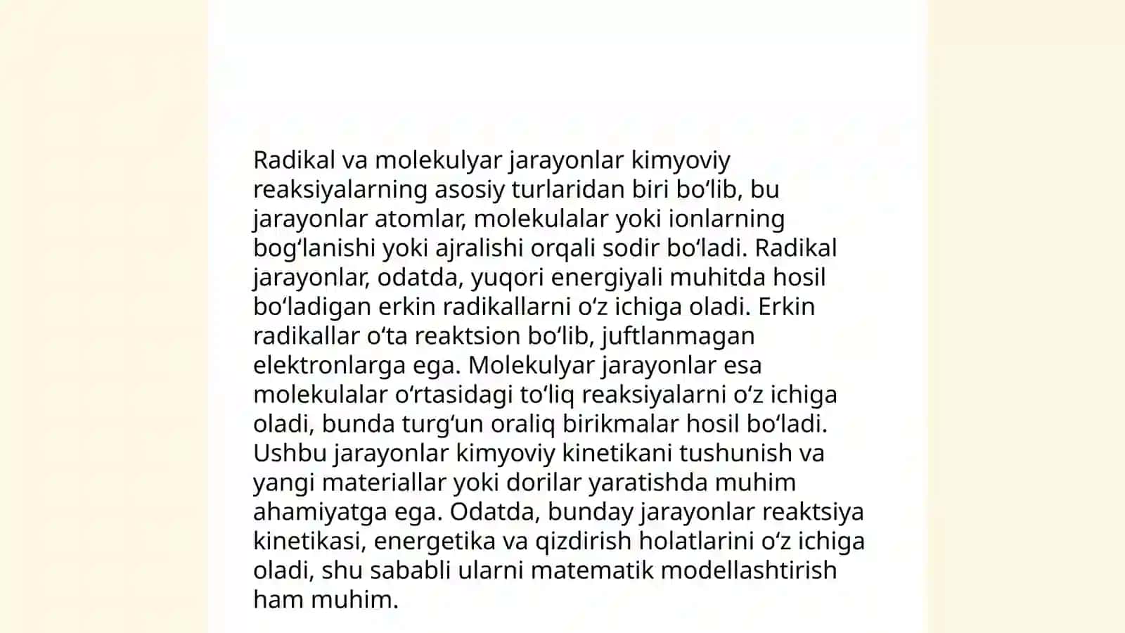 Radikal birikishi.Radikal faoliyat zarralar.Xarash effekti 4