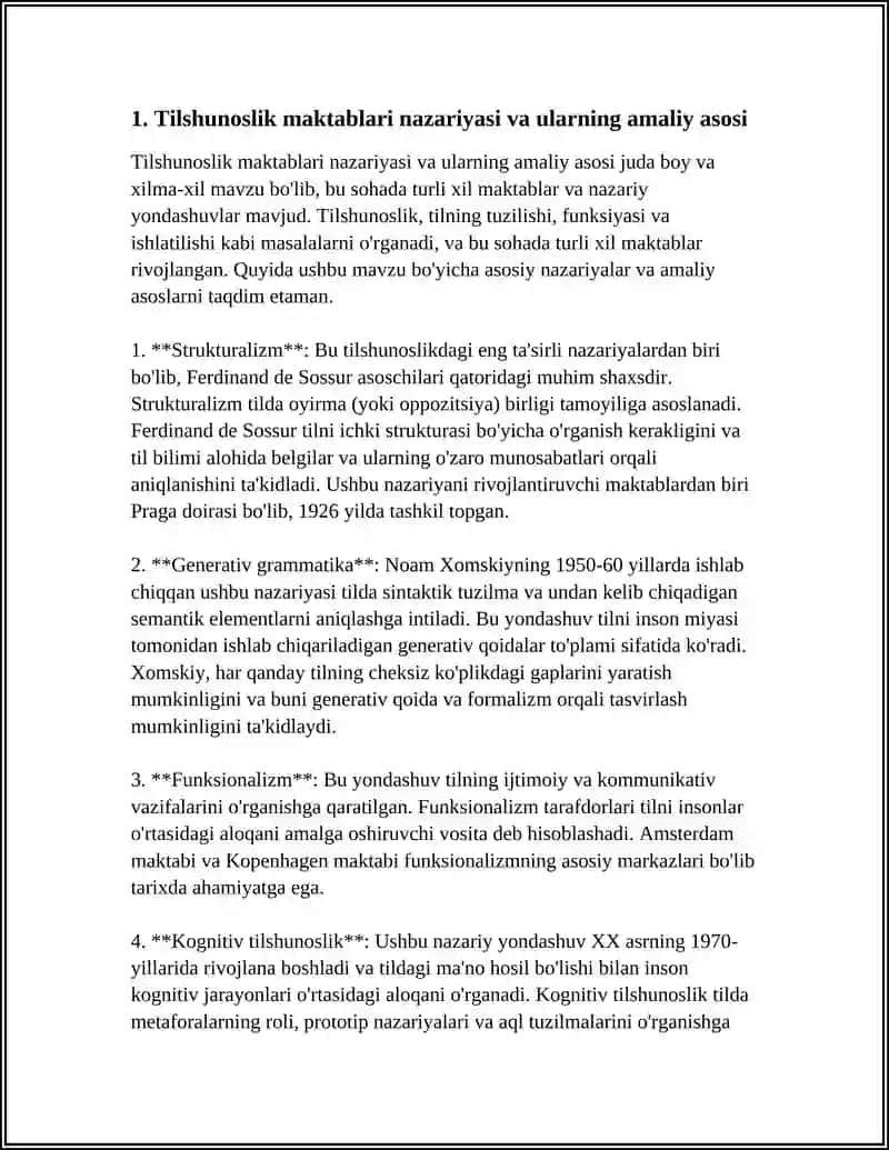 TILSHUNOSLIK MAKTABLARI VA ULARNING AMALIY ASOSI 4
