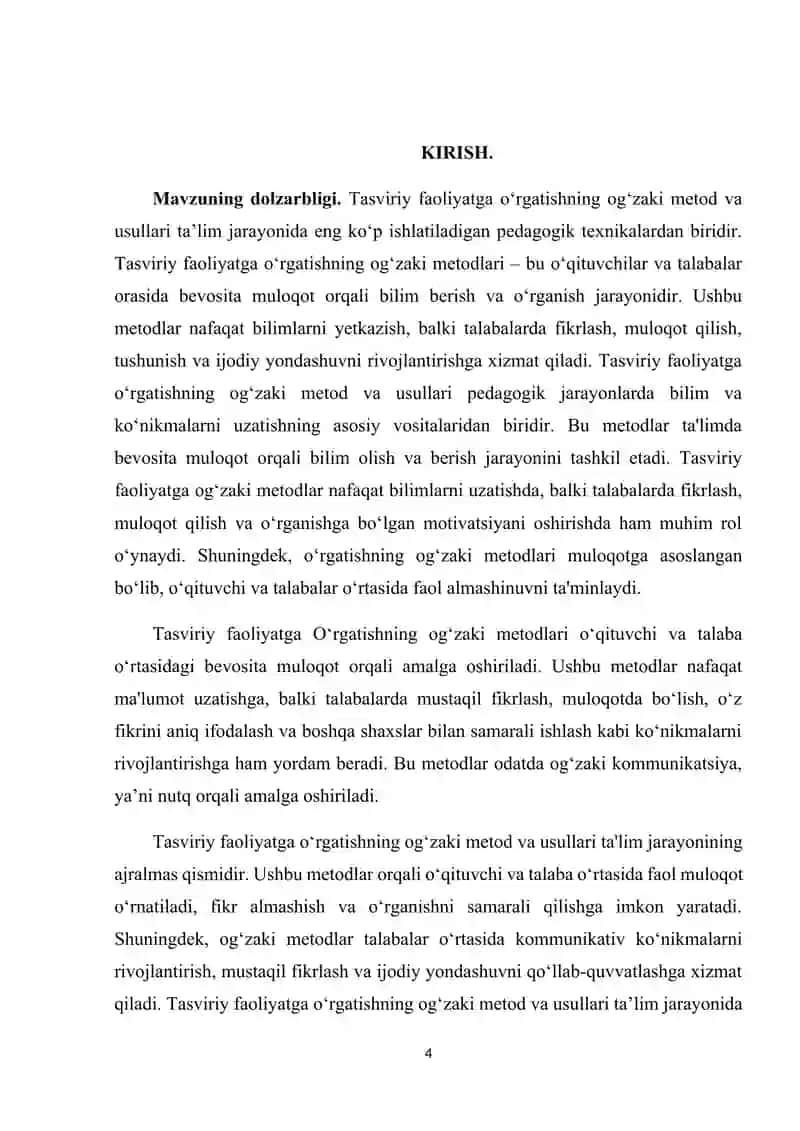 TASVIRIY FAOLIYATGA O‘RGATISHNING OG‘ZAKI METOD VA USULLARI 4