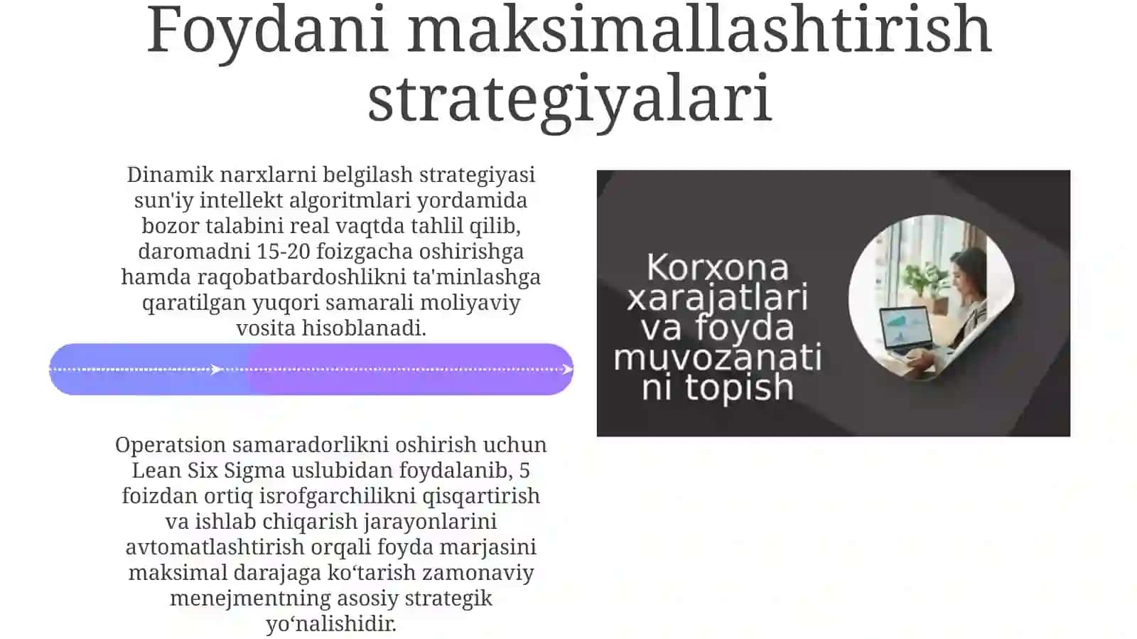 Korxona xarajatlarini boshqarish va foydani oshirishning zamonaviy usullari 4