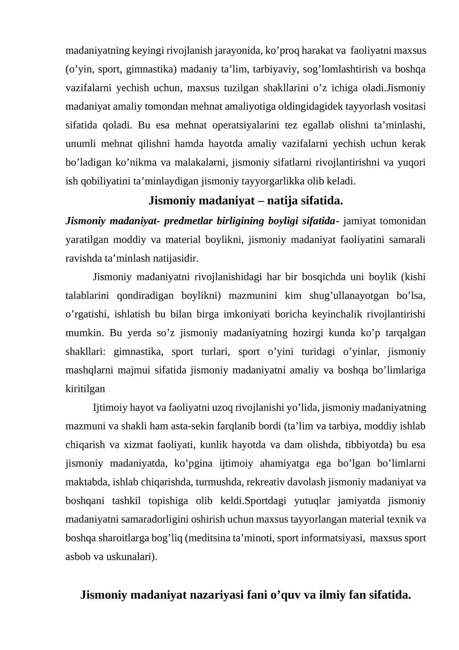 Jismoniy madaniyat nazariyasi fani haqida 4