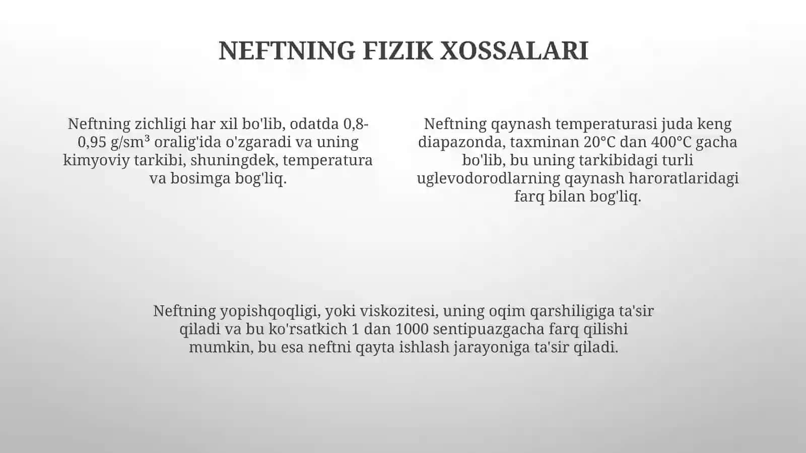 Neft va neft mahsulotlarining xossalari 4