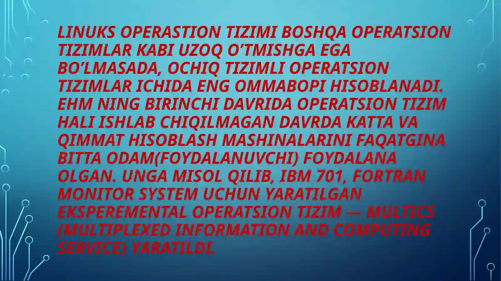 LINUX operatsion tizimlarining rivojlanishi va ishlashprintsipi 4