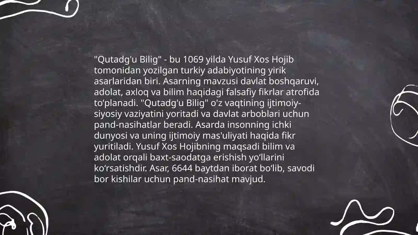 Yusuf Xos Hojibning "Qutatg'u biling asari" 4