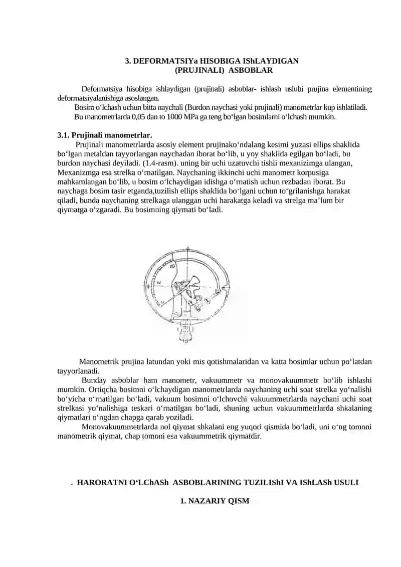 BOSIM VA HARORATNI O‘LChASh ASBOBLARI 4