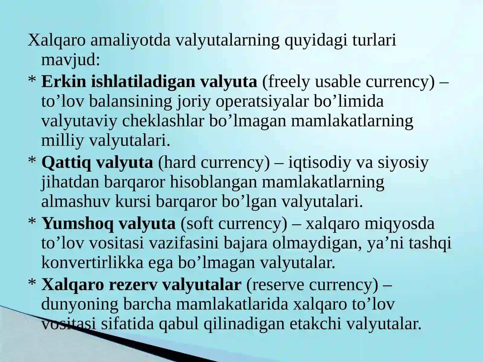 Tijorat banklarida valyuta operatsiyalarini tashkil qilish asoslari 4