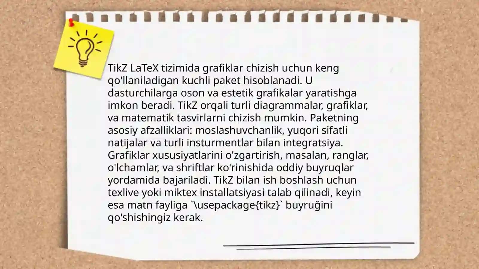 LaTex dasturining grafik imkoniyatlari 4