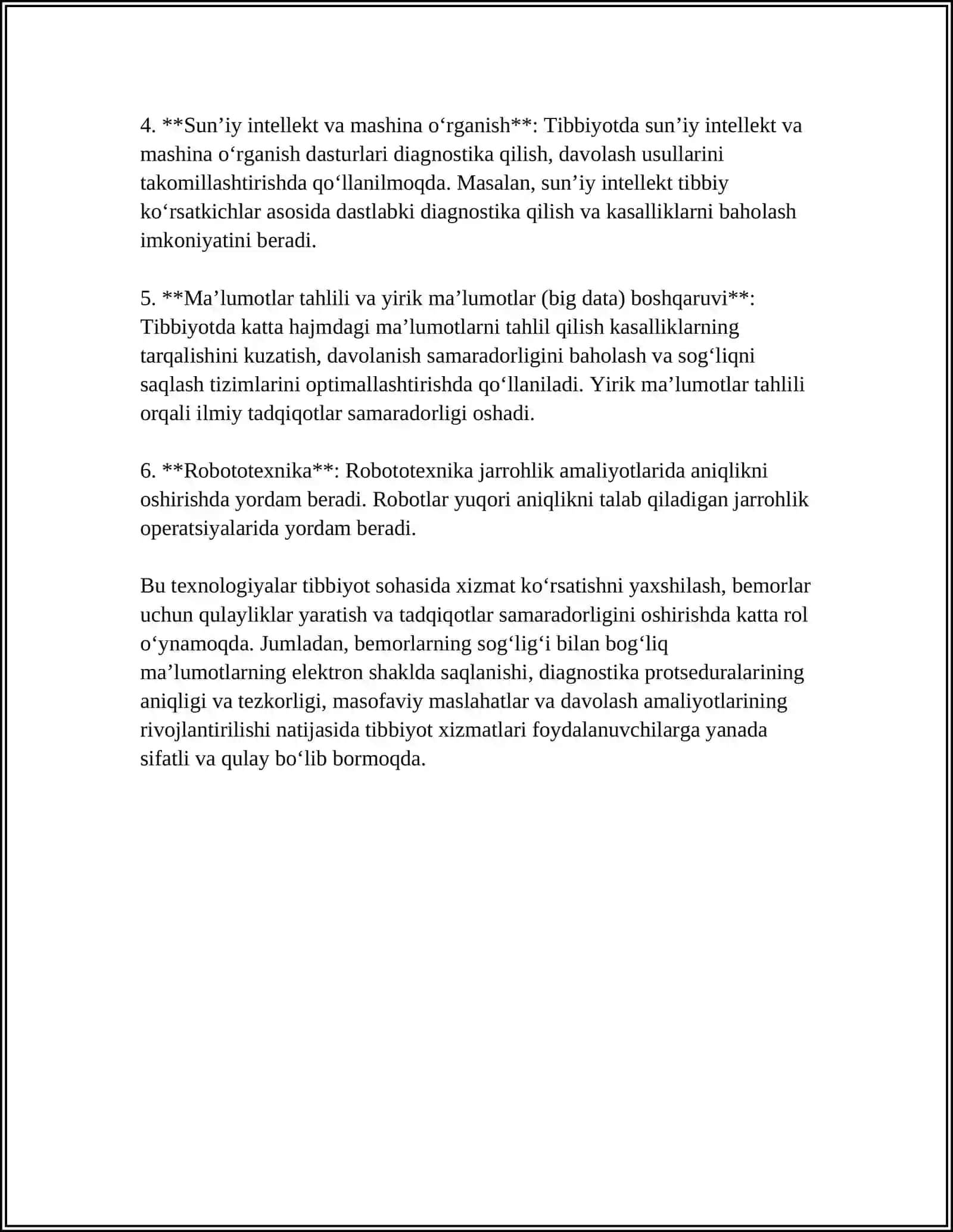 TIBBIYOTDA AXBOROT TEXNOLOGIYALARI HAQIDA TUSHUNCHA. TEXNIKA XAVFSIZLIGI 4