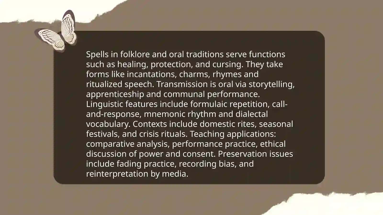 Materials for teaching culture: spells 4