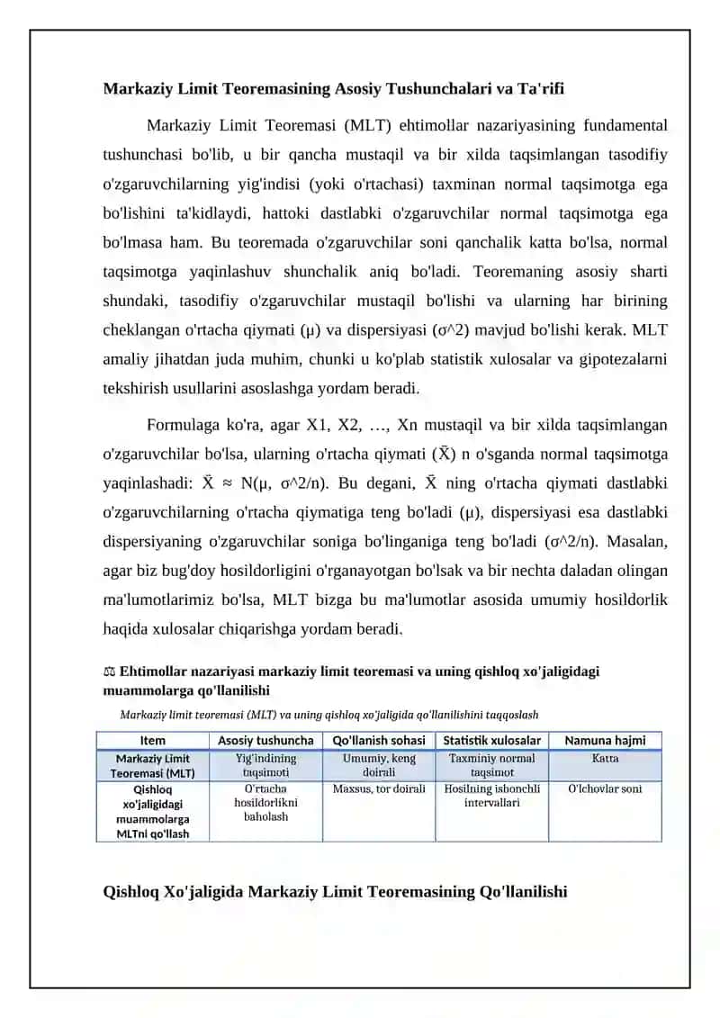 Ehtimollar Nazariyasi Markaziy Limit Teoremasi 4
