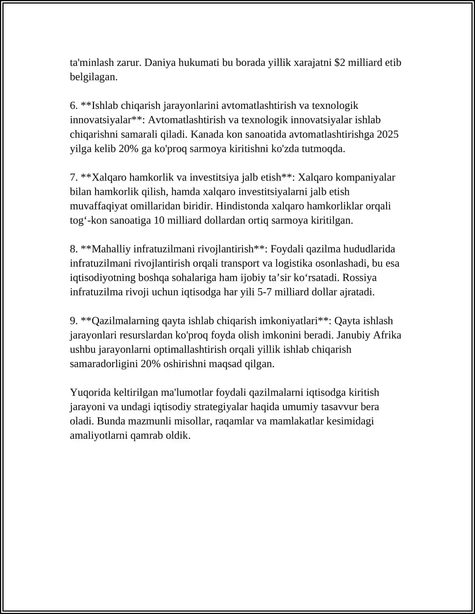 FOYDALI QAZILMALAR KONLAR POTENTSIALIDAN TOʻLIQ VA KOMPLEKS FOYDALANISH DARAJASINI OSHIRISH YOʻLLARI 4