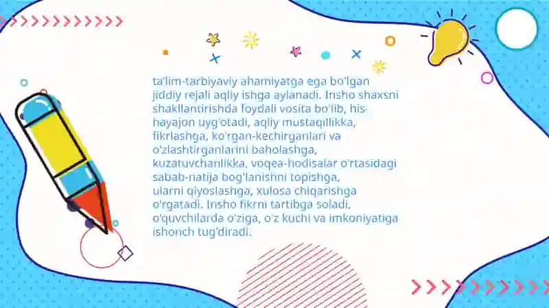 INSHONING MAZMUN-MOHIYATIGA KO'RATURLARI: ADABIY, ILMIY VA ERKININSHOLAR 4