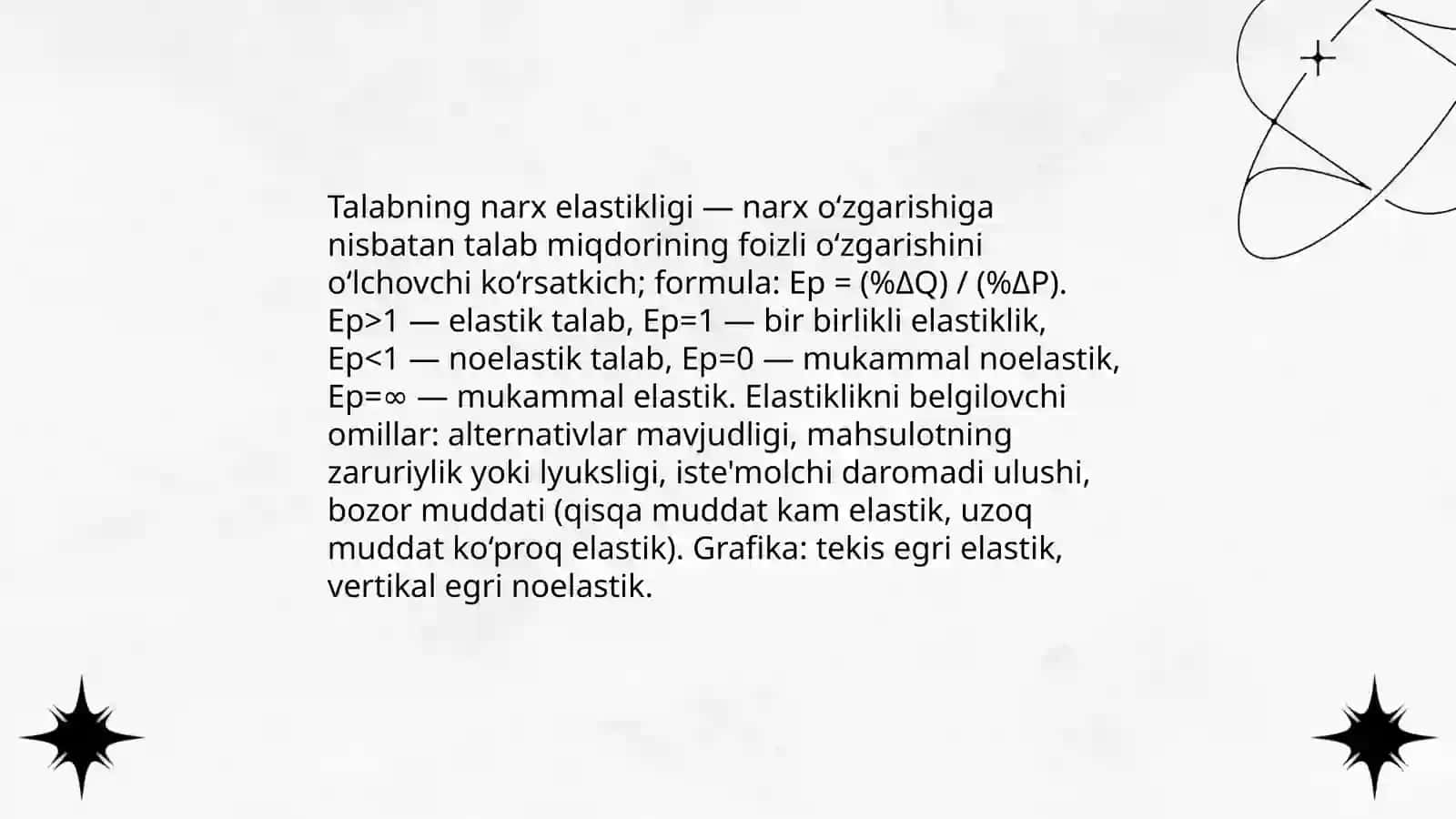 Elastiklik tushunchasi va uning turlari 4