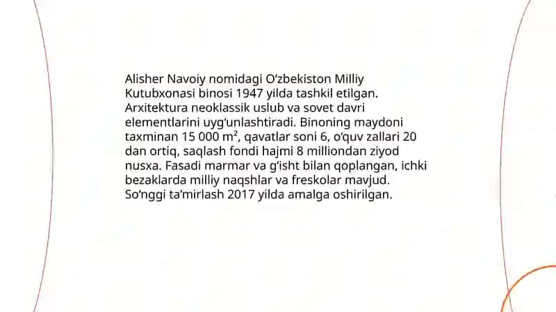 Alisher Navoiy nomidagi O‘zbekiston milliy kutubxonasining tarixi va rivojlanishi 4