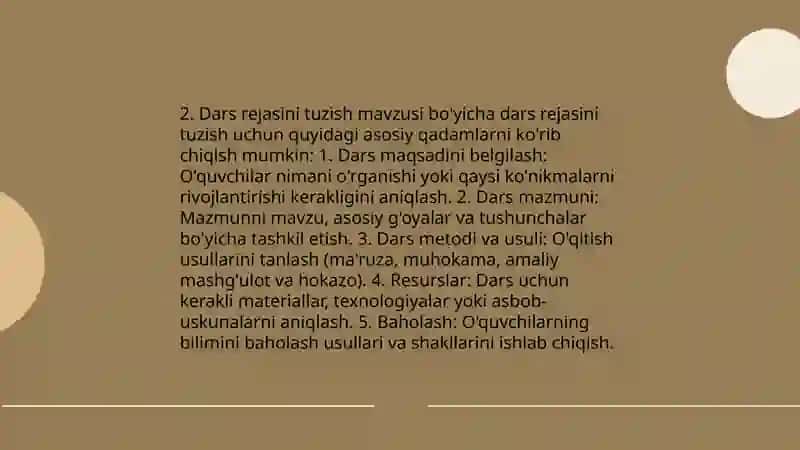 Chet tili o’qitish jarayonini rejalashtirish 4