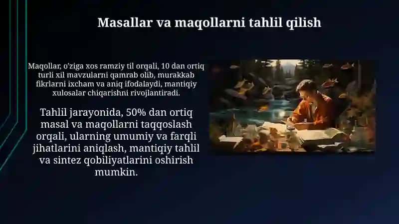 Masal va matallar mantiqiy fikirlashni rivojlantirishdagi ahamiyati 4