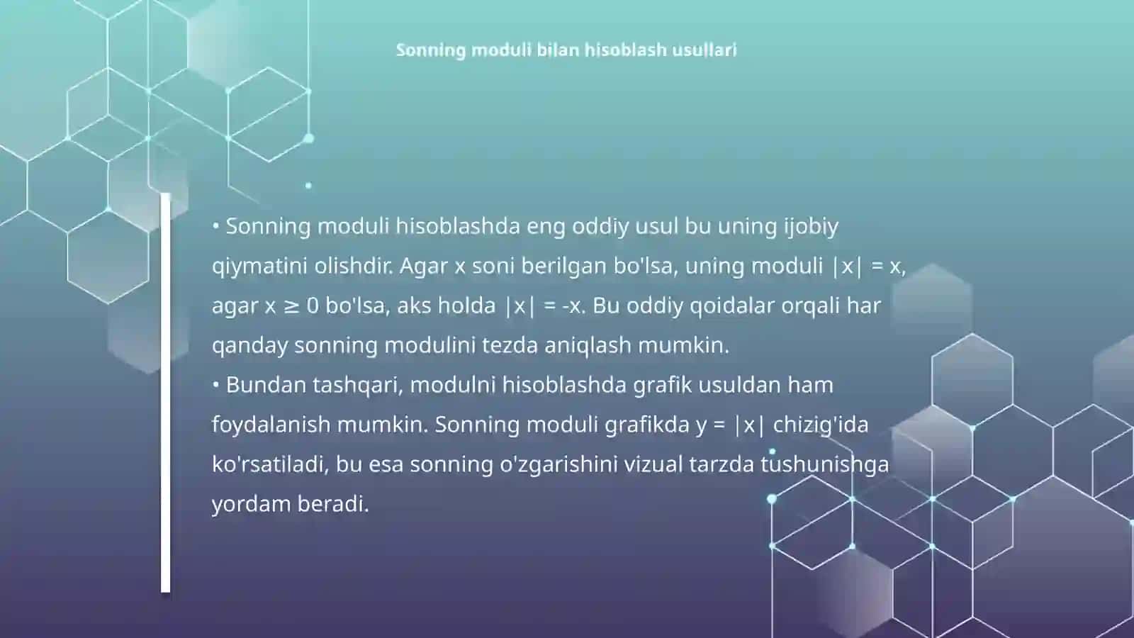 Sonning moduli bilan ishlashga doir misollar 4