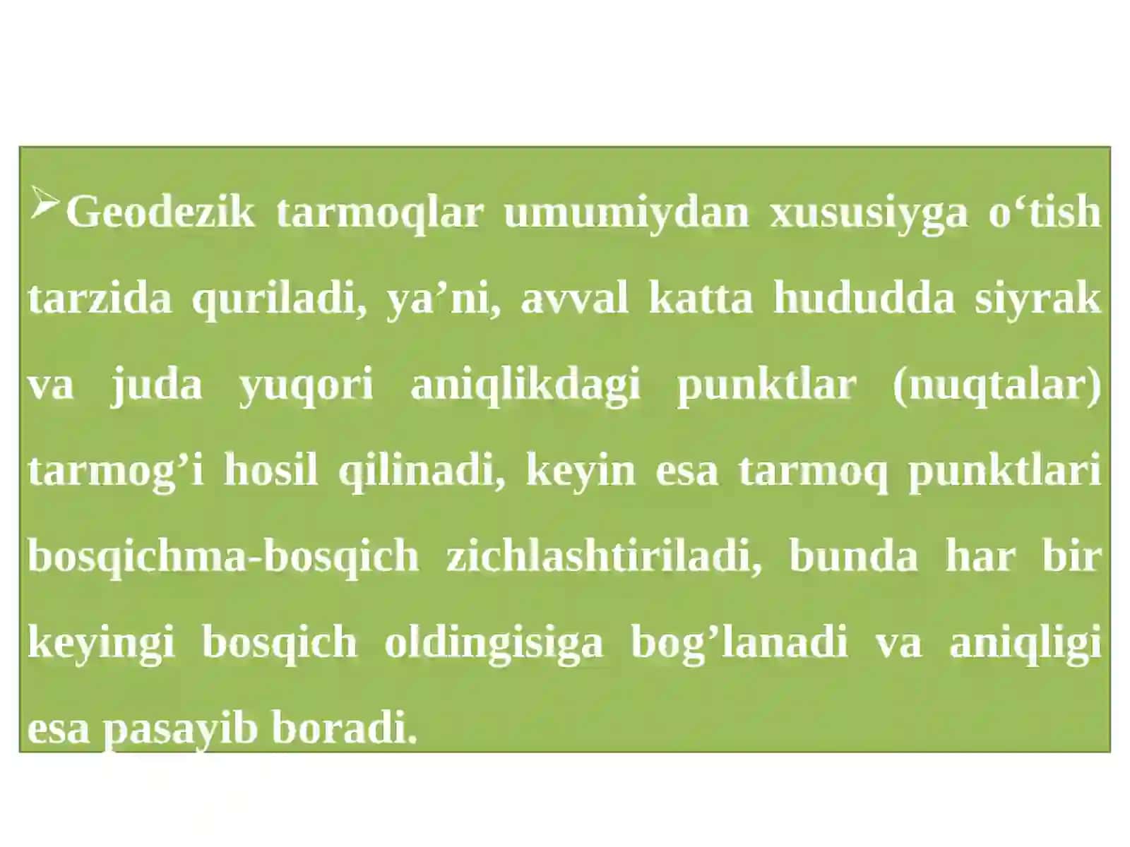 Geodezik tayanch tarmoqlari haqida ma'lumot 4