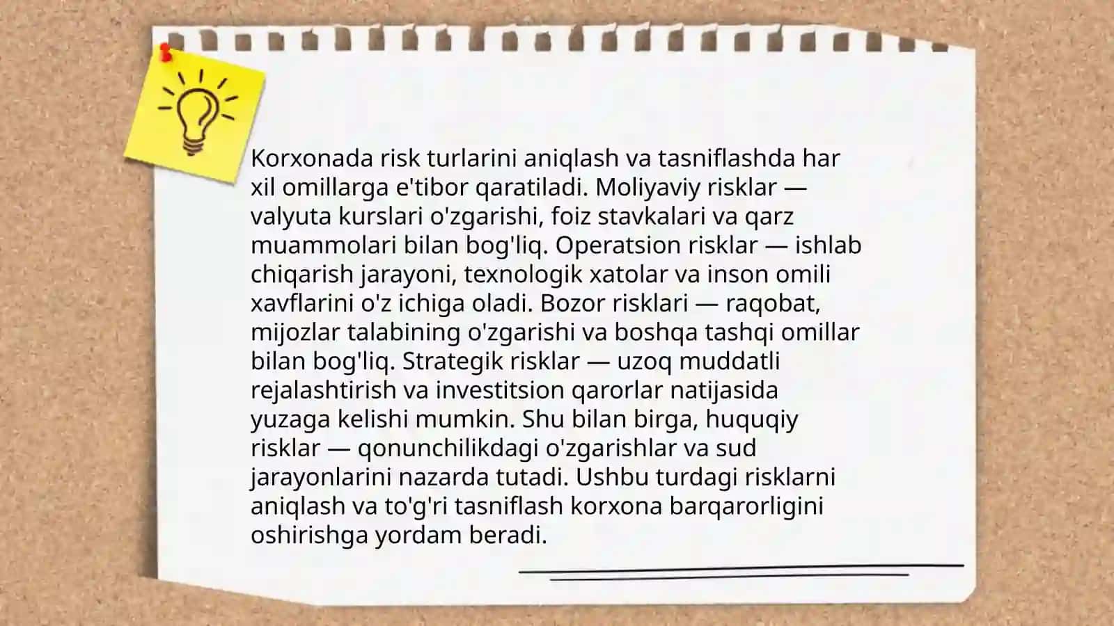 Risklarni boshqarish va uning korxona faoliyati samaradorligini oshirishdagi òrni 4