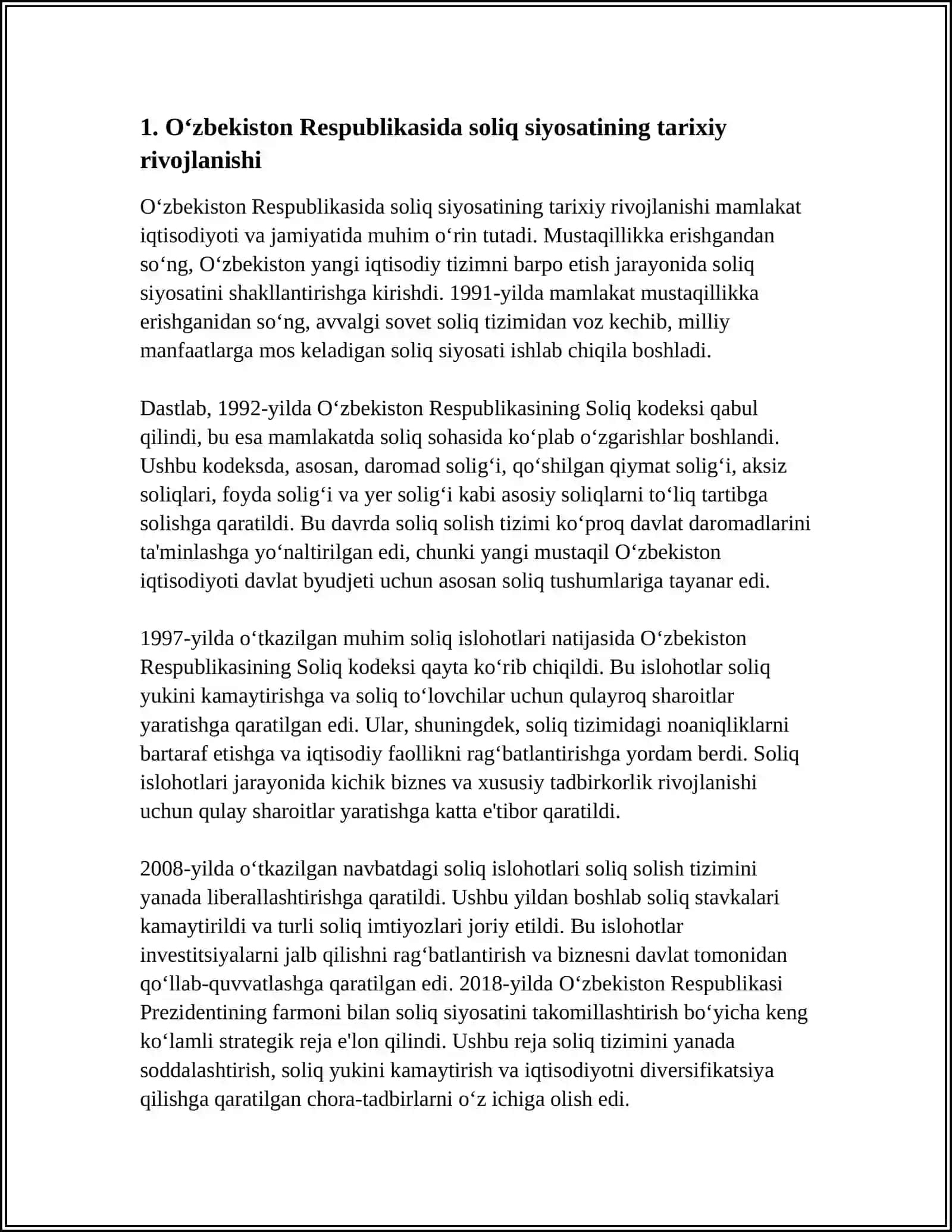 Oʻzbekiston Respublikasida soliq siyosatining tarixiy rivojlanishi 4