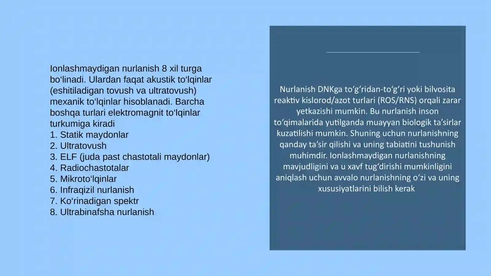 Ionlashtirmaydigan nurlanishlar xavfsizligi | Fizika prezentatsiya PPT 4
