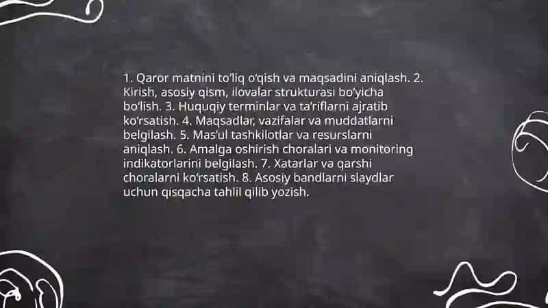 Prezident qarorlari asosida taqdimot tayyorlash 4