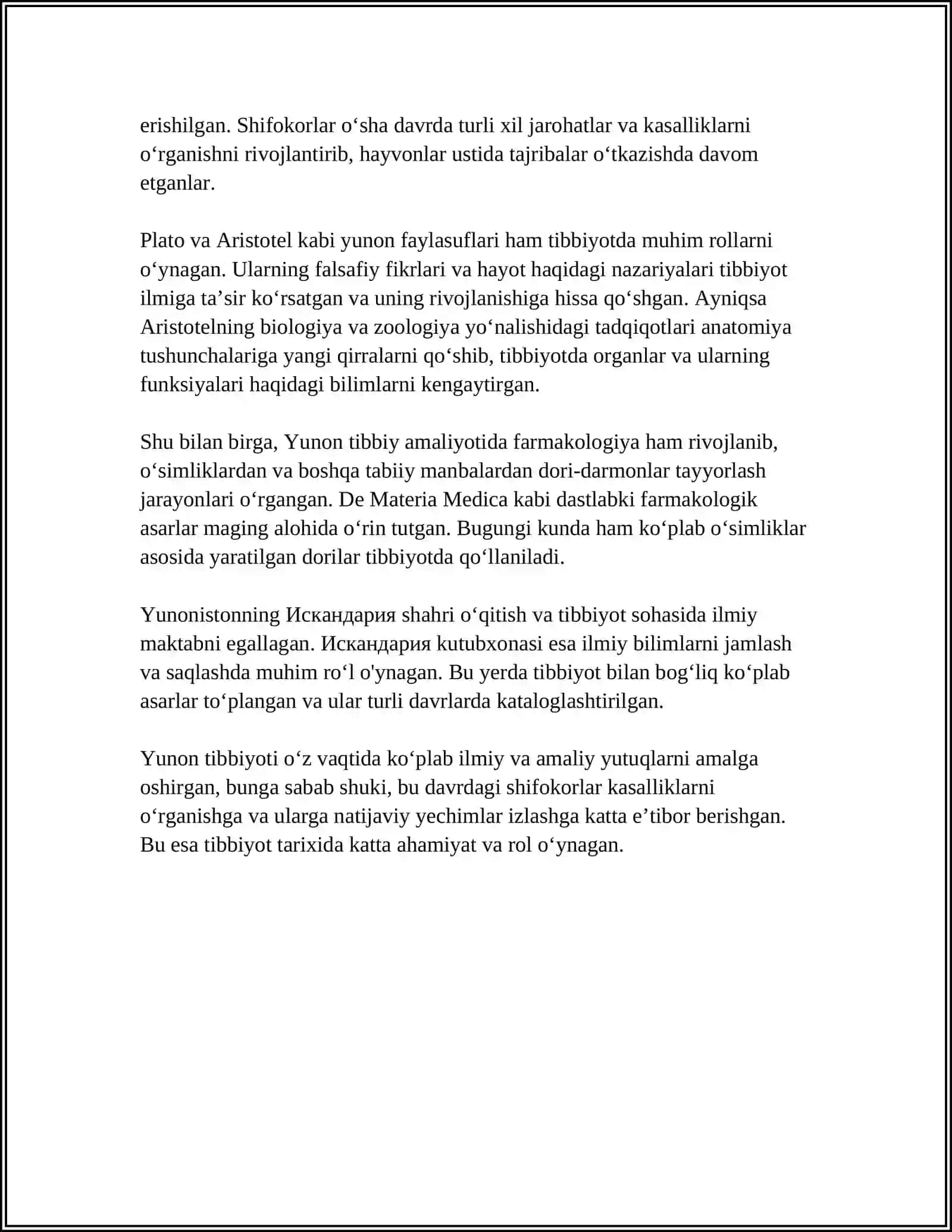 YUNON-LOTIN EPIGRAMMALRIDA TIBBIYOT VA SALOMATLIK 4