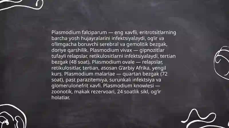 Sporalilar (Apikomplekslar)ning umumiy tasnifi va xususiyatlari 4