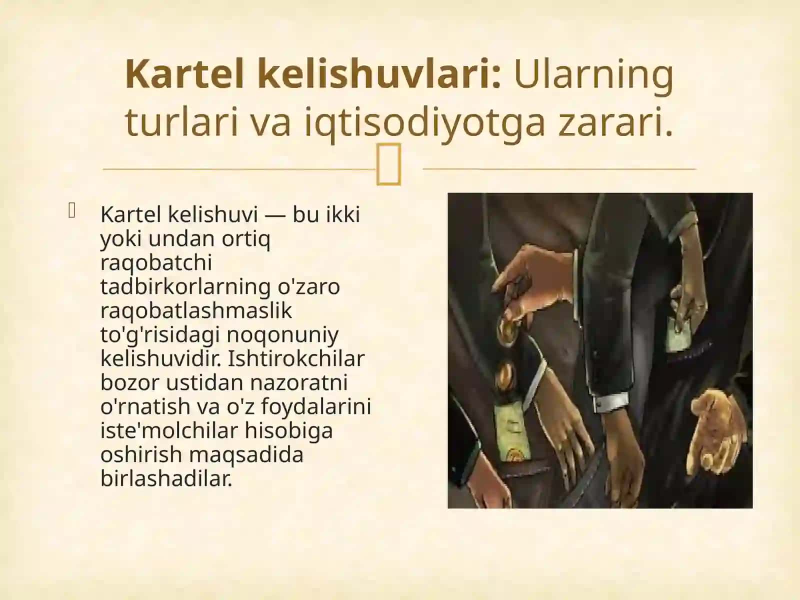 Bozor hududlarini taqsimlash hamda tenderdagi g’oliblik bo’yicha til biriktirish holatlarini fosh qilish mexanizmi 4