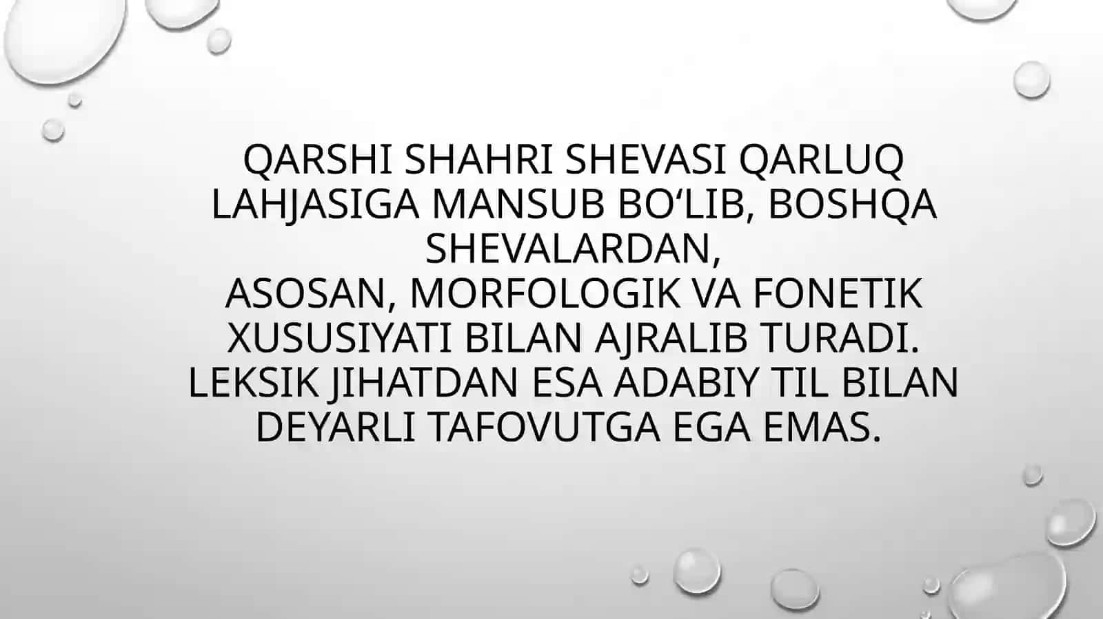 Qashqadaryo viloyati Qarshi shahri shevasining leksik, morfologik va fonetik xususiyatlari tahlili 4