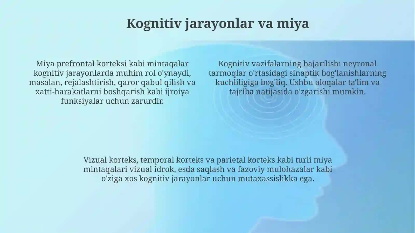 Psixik jarayonlar va miyaning o’zaro aloqadorligi 4