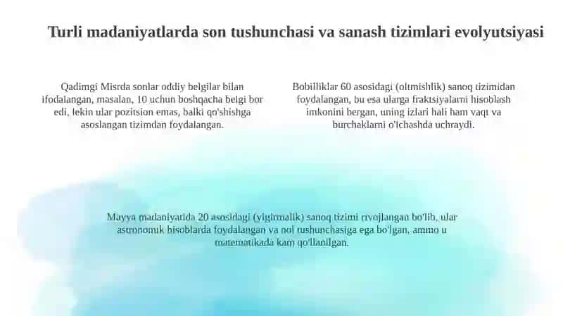 Tabiiy sonlar tushunchasining vujudga kelishi tarixi 4