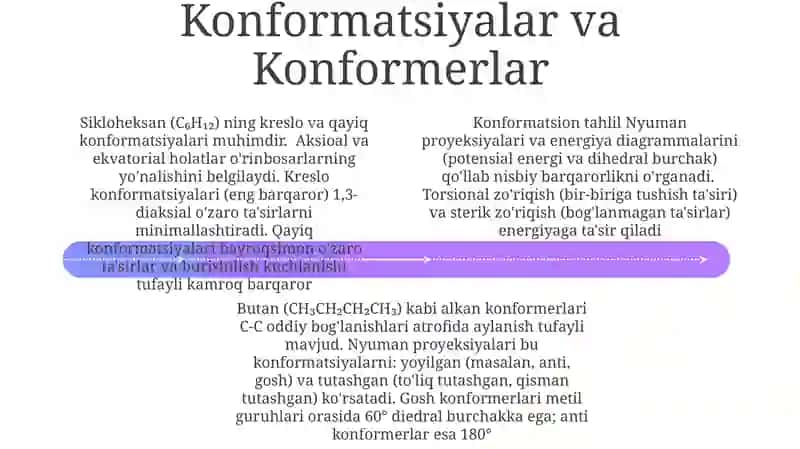 Alkanlarning konformatsiyasi va konforerlari.Nyuman diagrammasi 4