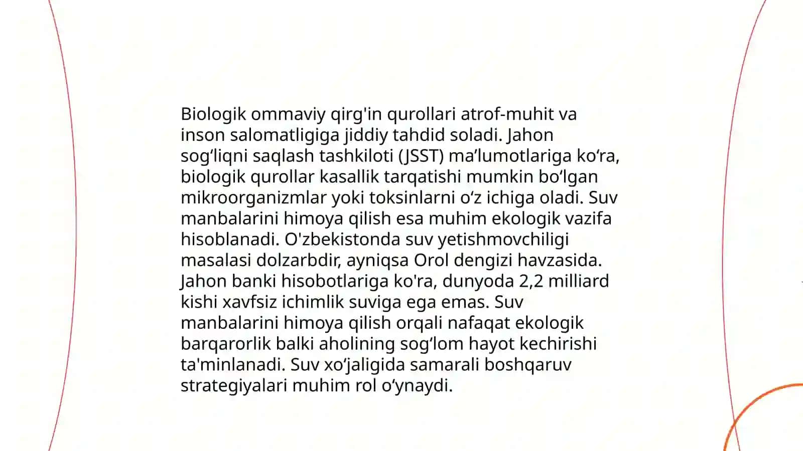 Ommaviy qirg'in qurollari qollangan sharoitda ovqatlanish va suv ta'minoti ustidan sanitariya nazorati 4