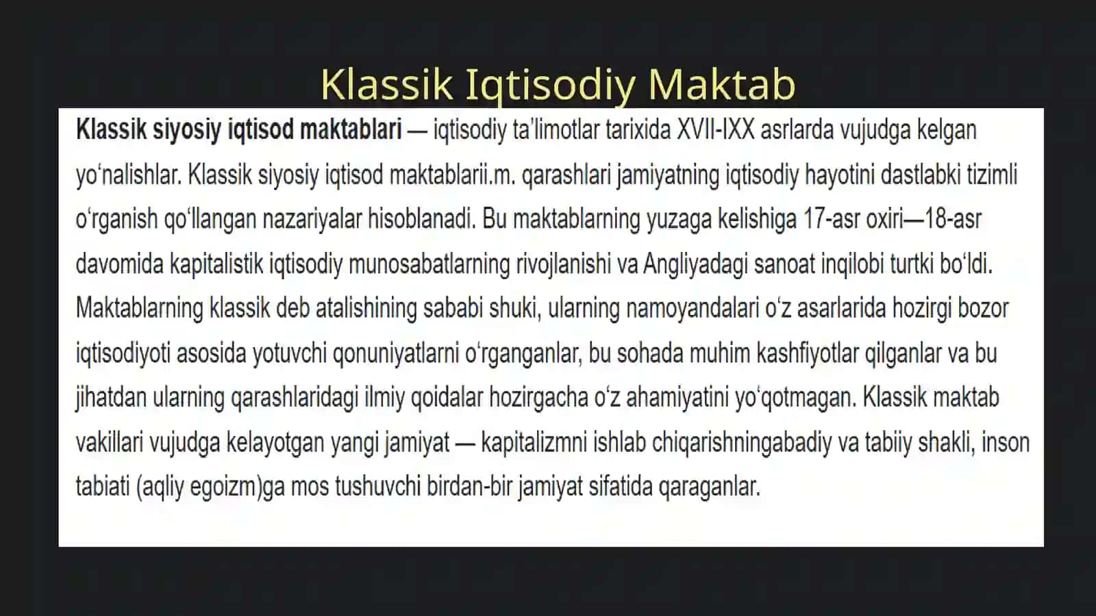 Klassik Iqtisodiy Maktabning Yakunlanishi 4