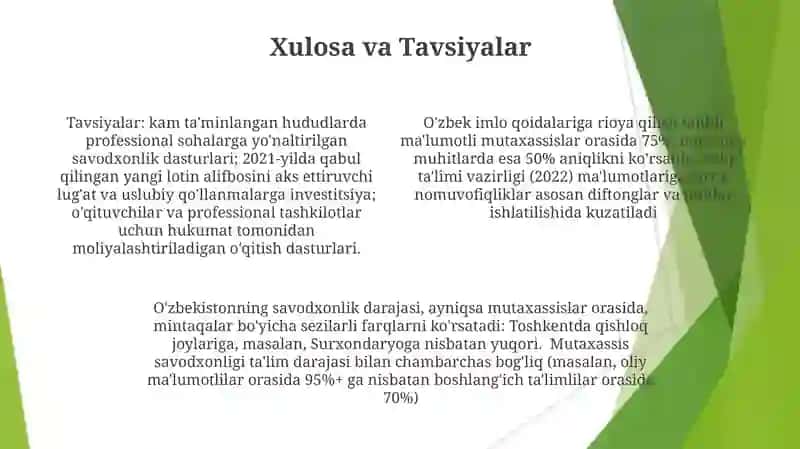 O'zbek tilining imlo qoidalari va soha egalarining savodxonligi 4