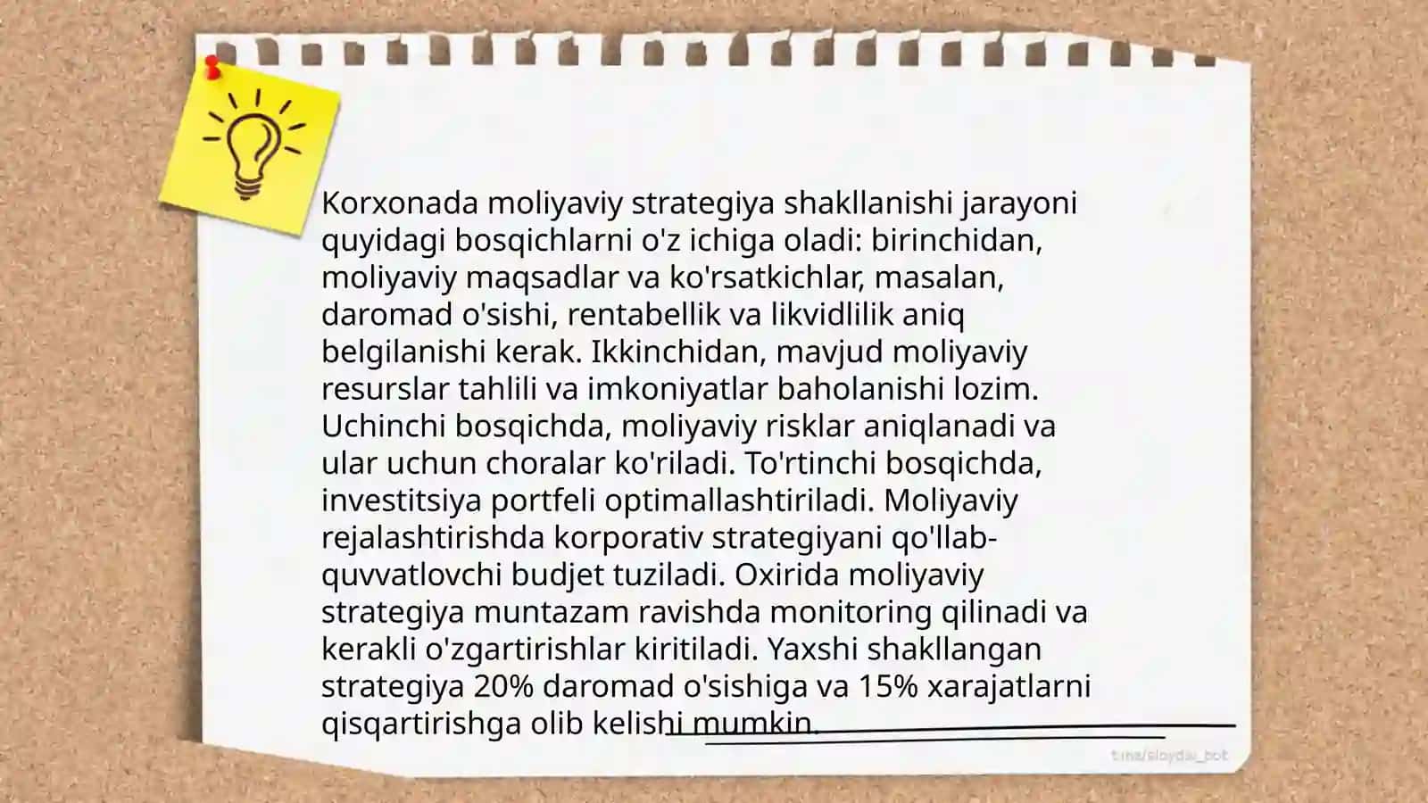Korxona moliyaviy strategiyasi prinsiplari, maqsadlari va ularning shakllanishi 4