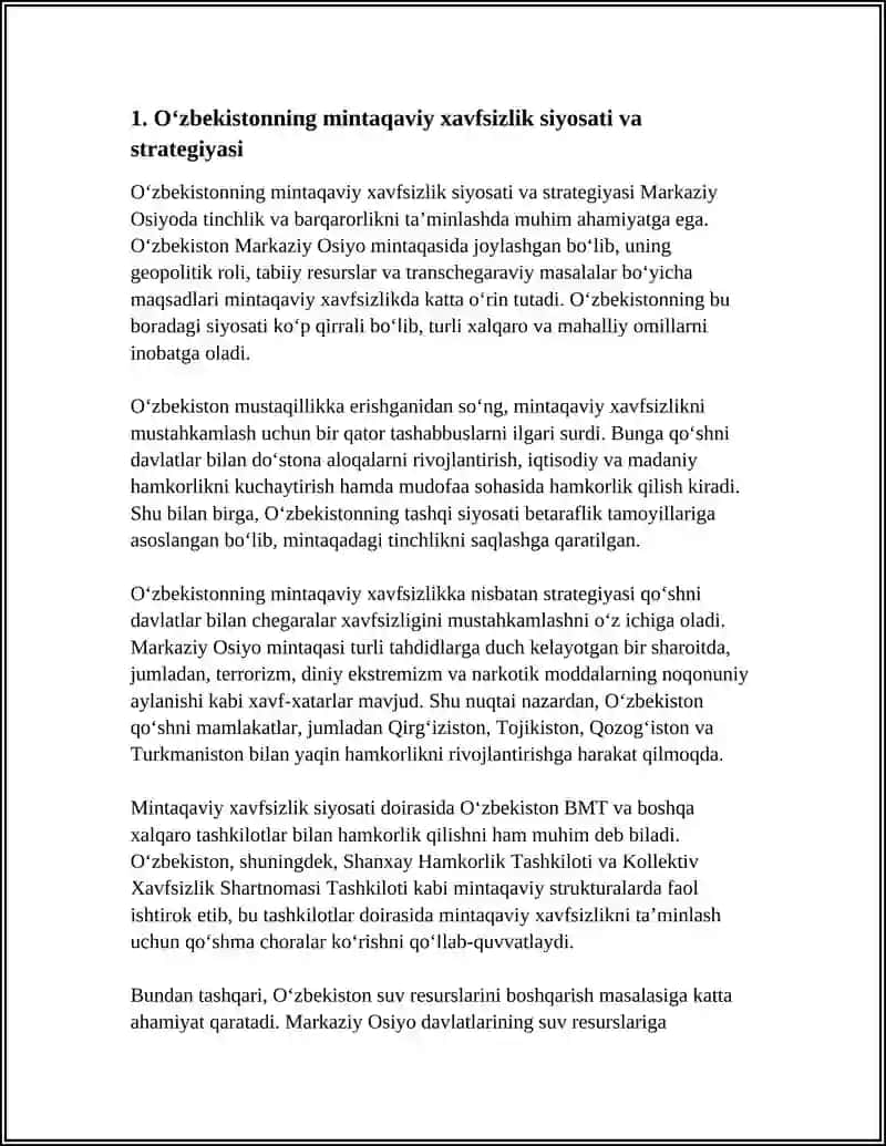 Oʻzbekistonning mintaqaviy xavfsizlik siyosati va strategiyasi 4